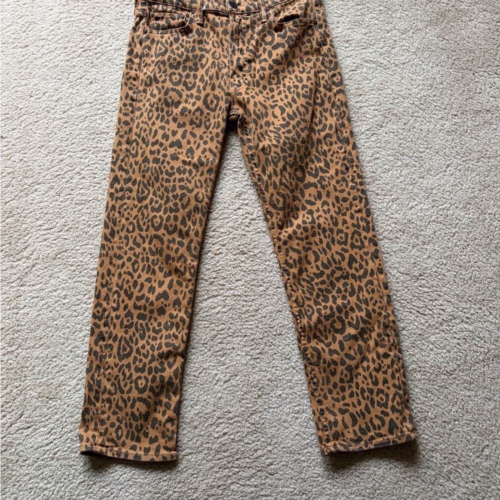 Mother The Mid Rise Rider Ankle In Hit The Spot Size 30 Leopard Cheetah